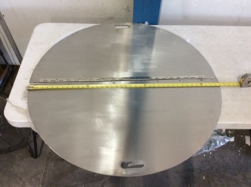 Round Heavy Duty Stainless Steel 40" Hinged Lid - Hinge Needs Repaired - Lot 751