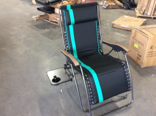 PORTAL Padded Zero Gravity Lounge Chair with Headrest and Side Table, Support 350lbs - Appears New  - Lot 940