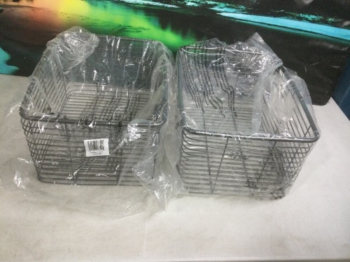 Lot of (2) mDesign Wire Baskets 16" x 12" x 8" - Appear New - Lot 880