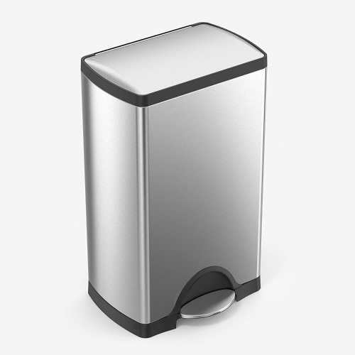 Simplehuman 10 Gallon Rectangular Kitchen Step Trash Can, Brushed Stainless Steel - New  - Lot 125