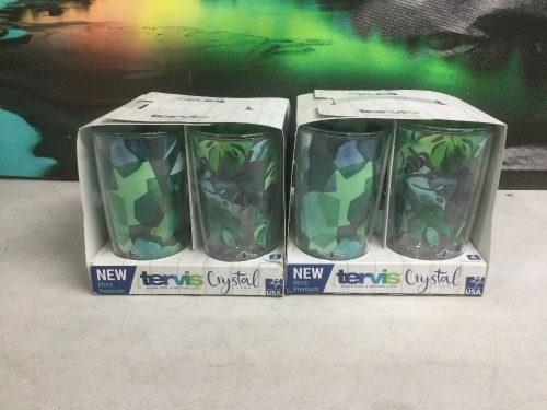 Lot of (2) Tervis Crystal Insulated Tumblers, 16oz, 4 Pack - New - Lot 844