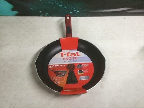 T-fal B0390764 Excite ProGlide Nonstick Thermo-Spot Heat Indicator Fry Pan, 12-Inch, Red - New  - Lot 943