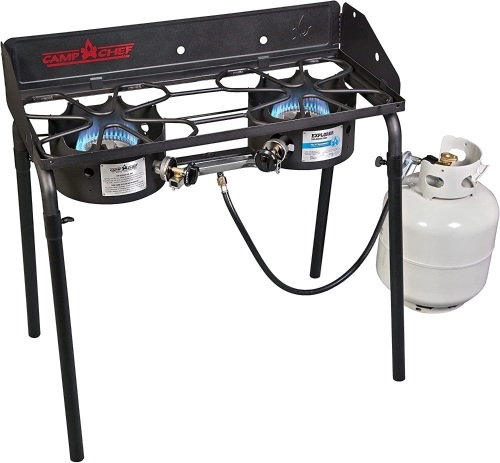 Camp Chef Explorer Two Burner Camp Stove 14" x 32", Propane Tank NOT Included - New/Unopened  - Lot 1050