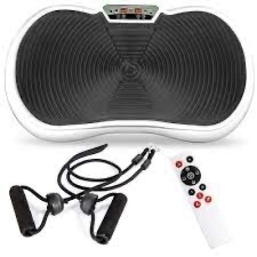 Vibration Plate Exercise Machine Full Body Fitness Platform w/ Bands - Lot 3806
