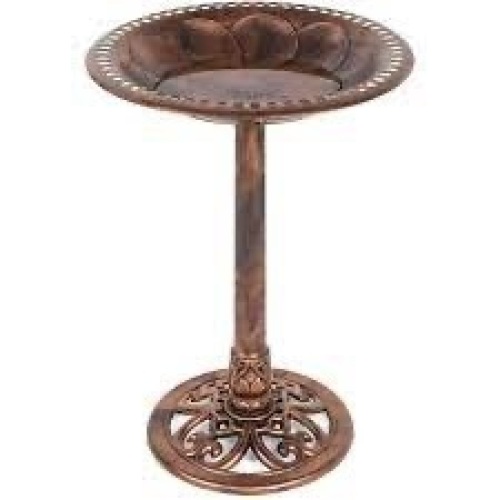Vintage Outdoor Garden Bird Bath w/ Fleur-de-Lis Accents - Lot 3926