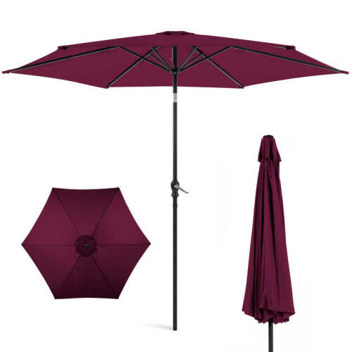 Outdoor Steel Market Patio Umbrella Decoration w/ Tilt, Crank Lift - 10ft - Lot 3960