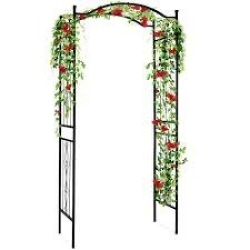 Steel Garden Arch Arbor Trellis for Climbing Plants - 92in - Lot 3963