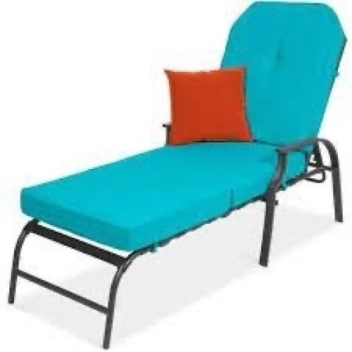 Outdoor Chaise Lounge Recliner Chair Furniture w/ 2 Cushions - Lot 3967