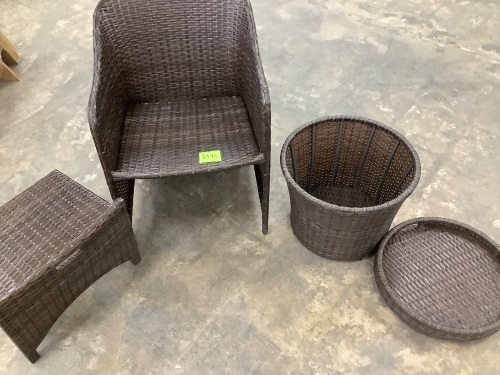 Wicker Chair and Table Patio Set - Lot 3976