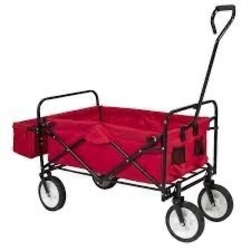 Utility Wagon Cart w/ Folding Design, 2 Cup Holders, Removable Canopy - Lot 4023