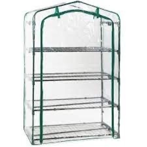 4-Tier Mini Portable Indoor Outdoor Greenhouse w/ Steel Shelves - 40in - Lot 4025