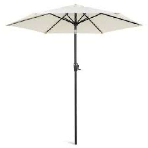 Outdoor Market Patio Umbrella w/ Push Button Tilt, Crank Lift - 7.5ft - Lot 4040