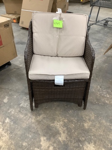 Handwoven Wicker Patio Dining Chair - Lot 4064