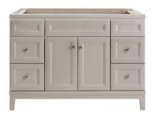 Calhoun 48-in Cloud Gray Bathroom Vanity Cabinet (DAMAGED) - Lot 2197