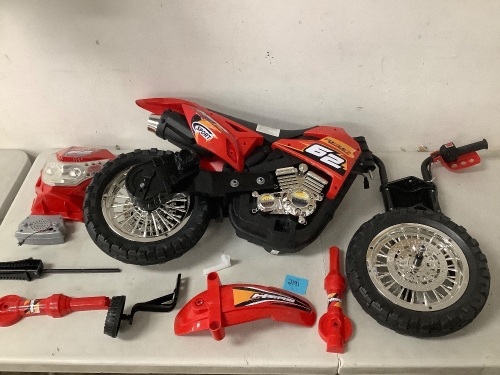 (CHECK DESCRIPTION) Red Ride-On Toy Motorcycle - Lot 2191