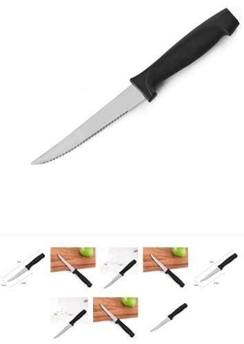STEAK KNIVES 4.5-INCH, NON-SERRATED STEAK KNIFE SET OF 4, PREMIUM STAINLESS STEEL TABLE KNIFE WITH ERGONOMICHANDLE, New, Retail - $55 - Lot 11