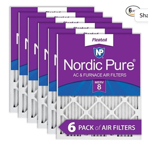 Nordic Pure, 18x25x1, MERV 8 Pleated AC Furnace Air Filters, 6 Pack, Like New, Retail - $50.74 - Lot 20