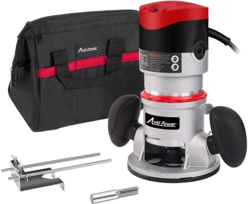 11-Amp 2 HP Fixed-Base Wood Router with Edge Guide, 1/2-Inch, 3/8-Inch and 1/4-Inch Collets and Carrying Bag, Like New, Retail - $99.99 - Lot 24