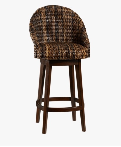 Seagrass Bucket Swivel Counter Stool, Havana Dark, Like New, Retail - $449 - Lot 33