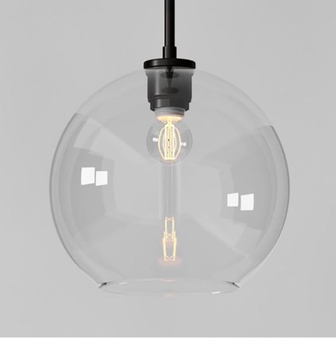 Sculptural Glass Shade, Medium Globe, Clear, Like, New, Retail - $139 - Lot 36