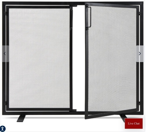 2-Door Wrought Iron Fireplace Screen w/ Magnetic Doors - 38.5x41in, Like New, Retail - $79.99 - Lot 66