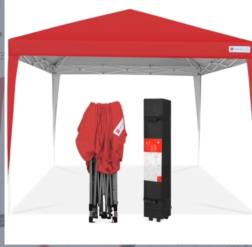 Outdoor Portable Pop Up Canopy Tent w/ Carrying Case, 10x10ft, Like New, Retail - $99.99 - Lot 81