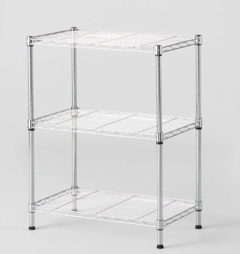 3 Tier Wire Shelving Chrome - Brightroom, Like New, retail - $30 - Lot 91