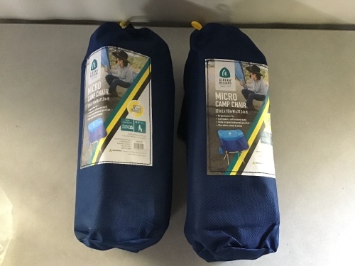 Sierra Designs Micro Chair - Blue, LOT of 2, Like New, Retail - $37.99 - Lot 110