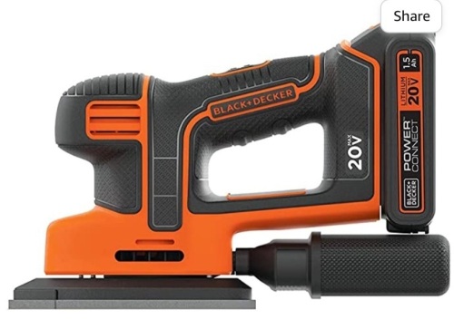 BLACK+DECKER 20V MAX* Sheet Sander (BDCMS20C), Like New, Retail - $59 - Lot 113