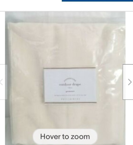Pottery Barn Foundations Outdoor Drape Grommet 50"x96" Natural - Like New, Retail - $64.88 - Lot 143