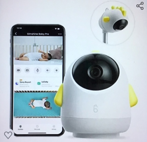 Baby Monitor with Crying Alert Lullabies, 2K Smart BabyMonitor, 360° Pan & Tilt, Al Snapshot and Playback, SleepAnalytics, No Monthly Fees, Two-Way Talk Yellow, Like New, Retail - $169 - Lot 147