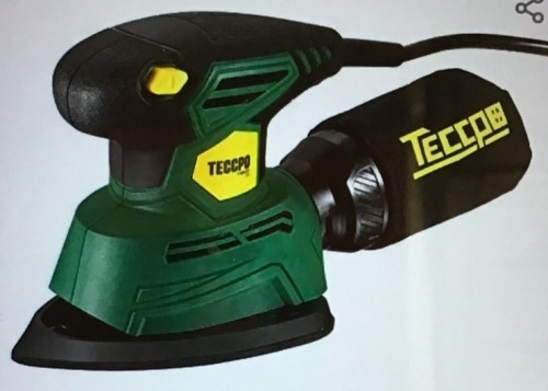 TECCPO Detail Sander, 14,000 PM Compact Electric Sanderwith 12Pcs Sandpapers, Efficient Dust Collection System,Multi-Function 1.1Amp Hand Sander for WoodworkingTAMS22P, Used, Retail - $34.99 - Lot 160
