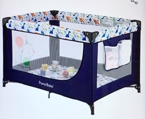 Pamo Babe Portable Crib Baby Playpen with Mattress andCarry Bag (Blue) , Like New, Retail - $60.99 - Lot 162