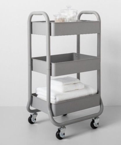 3-Tier Metal Utility Cart - Made By Design - Gray, Like New, retail - $34.99 - Lot 170
