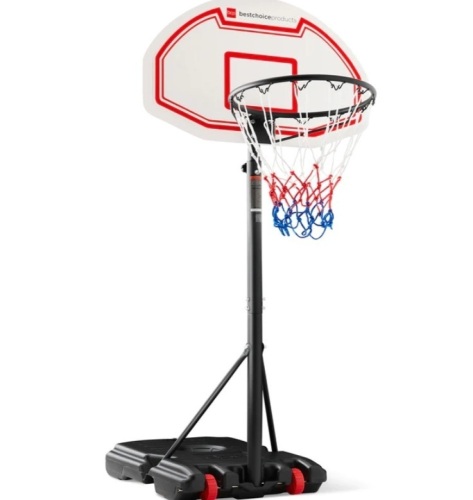 Kids Height-Adjustable Basketball Hoop, Portable Backboard System w/ Wheels, Like New, Retail - $79.99 - Lot 182