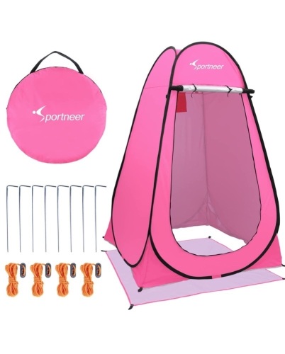 Sportneer Pop Up Privacy Changing Tent Camping Shower Tent, Portable Dressing Bathroom Potty Tent for Camping Hiking Toilet Beach SunShelter Picnic Fishing with Carrying Bag, UPF50+ 6.25 ft Tall, Like New, retail - $44.99 - Lot 205