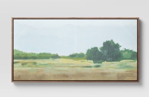 47" x 24' Country Landscape Framed Wall Canvas - Threshold, New, Retail - $80 - Lot 226