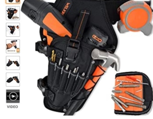 3-In1 Drill Holster Set w/ Strong Magnetic Wristband & Solid 2 inch Belts for Men, Drill Holder, Tool Belt Drill Holder, 12v Power Tool Holster, Impact Holster,Impact Holder, Magnetic bit Holder, Like New, Retail - $27.98 - Lot 240