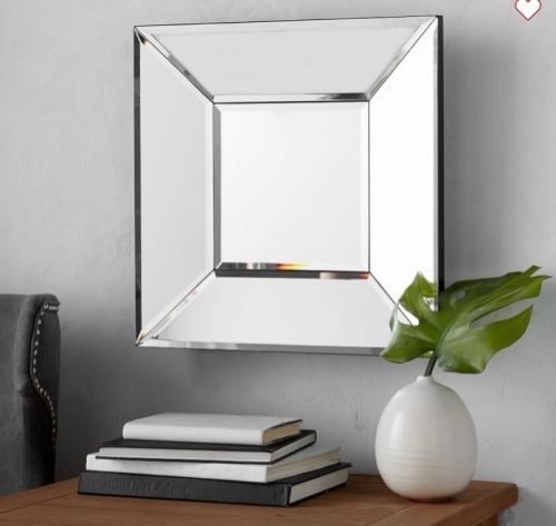Beveled Glass Square Mirror 19" 19", Like New, retail - $149 - Lot 271