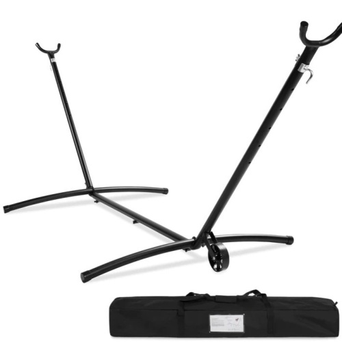 Portable Heavy-Duty Steel Hammock Stand w/ Built-In Wheel, Case - 9ft, Like New, Retail - $79.99 - Lot 274