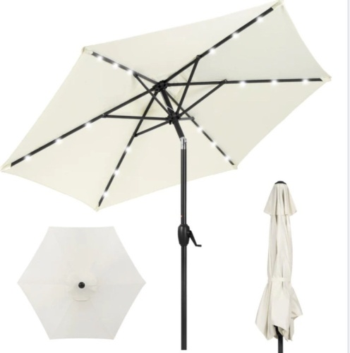 Outdoor Solar Patio Umbrella w/ Push Button Tilt, Crank Lift -7.5ft, Like New, Retail - $59.99 - Lot 309