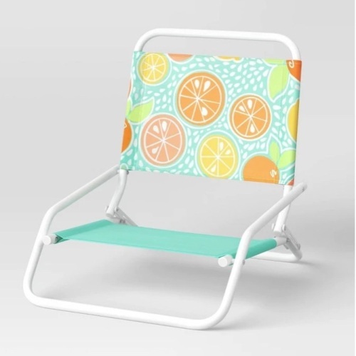 Sand Patio Chair Fruit Print - Sun Squad, LOT of 2, Like New, Retail - $19.99 - Lot 316