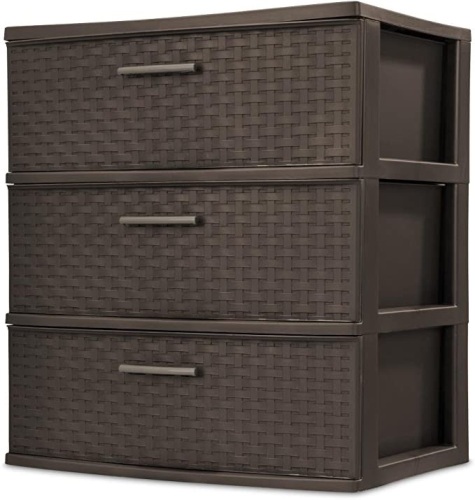 3-Drawer Wide Weave Tower, Espresso, Like New, Retail - $42.39 - Lot 318