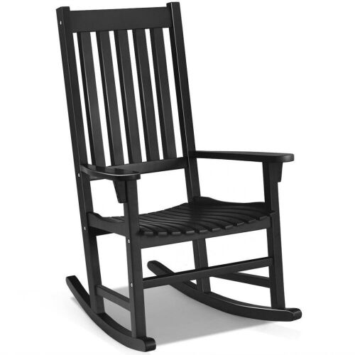 Indoor Outdoor Wooden High Back Rocking Chair - Lot 107