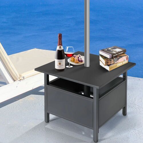 Umbrella Side Table - Black - Lot 330