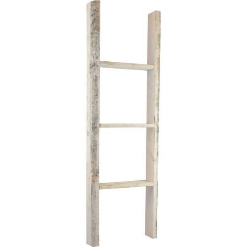 Rustic White Wood Decorative Ladder - Lot 396
