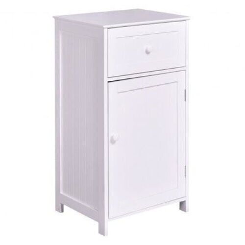 White Storage Cabinet Bathroom Organizer - Lot 479