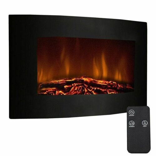 35" Electric Wall Mount Fireplace Heater with Remote - Lot 1108