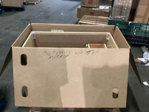 36" White Bathroom Vanity - No Top - Lot 305