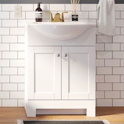 24" White Bathroom Vanity - Lot 306